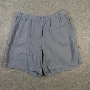 J. Jill Shorts Womens Medium Linen Garment Dyed Blue Beachy Lagenlook Pull On